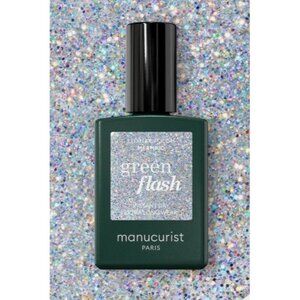 NWOT Manucurist Green Flash nail gel polish Mermaid silver